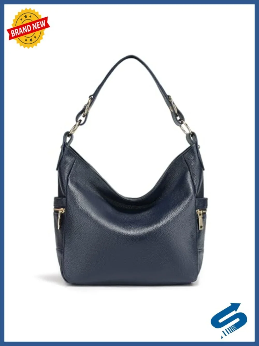 Genuine Leather Zipper Shoulder Bag Purse Satchel Tote
